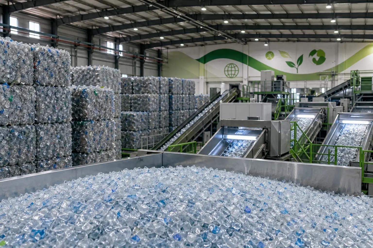 Generated RPET recycling factory hero visual